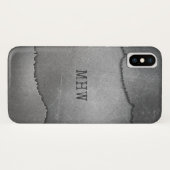 Faux Ripped Metal douane monogram telefoongevallen Case-Mate iPhone Case (Achterkant (horizontaal))