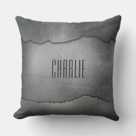 Faux Ripped Metal douane monogram werpen kussens