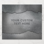 Faux Ripped Metal douanenaam Fles labels Bier Etiket (Enkel label)