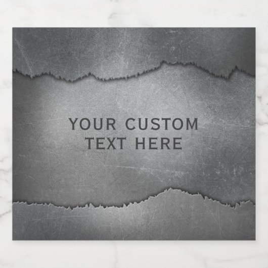 Faux Ripped Metal douanenaam Fles labels Bier Etiket (Enkel label)