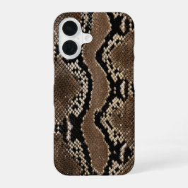 Faux Rock Python Snake Skin iPhone 16 Hoesje