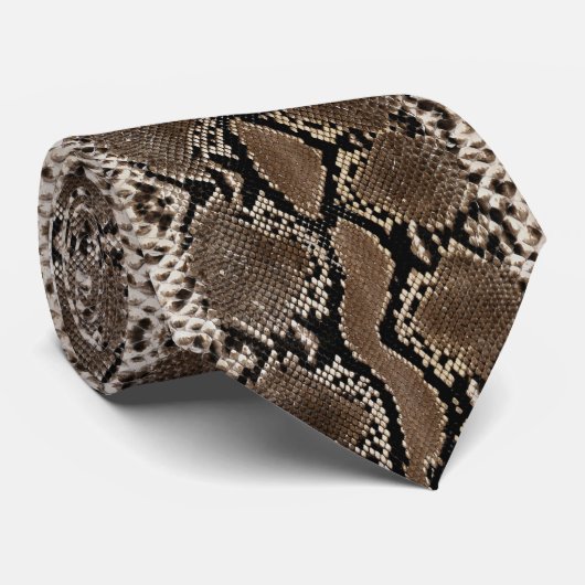 Faux Rock Python Snake Skin Man Stropdas (Opgerold)