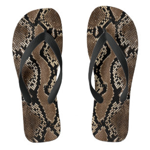 Faux Rock Python Snake Skin Teenslippers