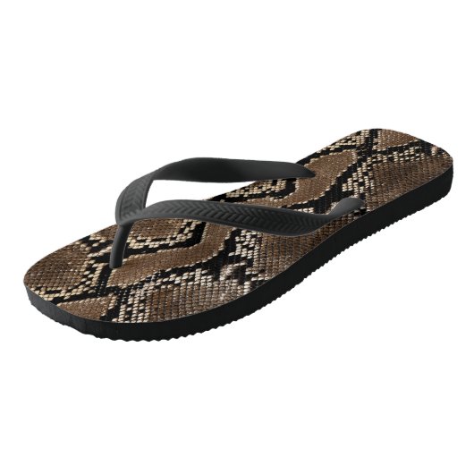 Faux Rock Python Snake Skin Teenslippers (Schuin)
