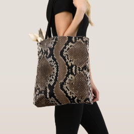 Faux Rock Python Snake Skin Tote Bag