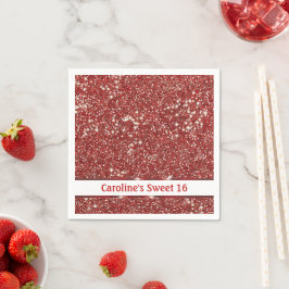 Faux rode glitter textuur ziet er zoet zestien servet