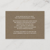 FAUX rode kant en jute wenskaarten Informatiekaartje (Achterkant)