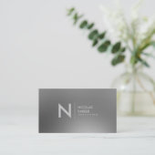 Faux roestvrij staal Inox Metal Kijk Monogram Visitekaartje (Staand voorkant)