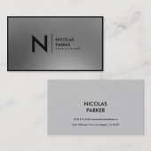 Faux roestvrij staal Inox Metal Monogram omhuld Visitekaartje (Voorkant / Achterkant)