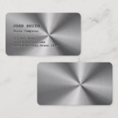 Faux Roestvrij Steel Music Composer Visitekaartje (Voorkant / Achterkant)