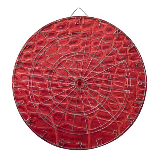 Faux rood alligator leer dartbord (Voorkant)