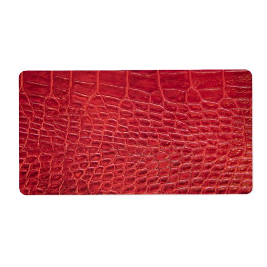 Faux rood alligator leer etiket (Voorkant)