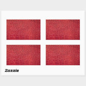 Faux rood alligator leer rechthoekige sticker (Vel)