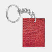 Faux rood alligator leer sleutelhanger (Voorkant Links)