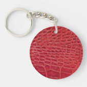 Faux rood alligator leer sleutelhanger (Voorkant)