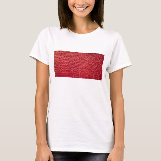 Faux rood alligator leer t-shirt (Voorkant)