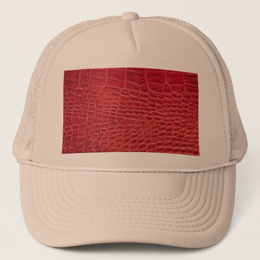 Faux rood alligator leer trucker pet (Voorkant)