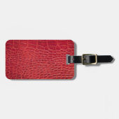 Faux rood alligatorleder bagagelabel (Voorkant horizontaal)