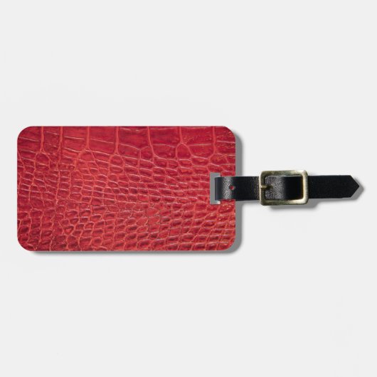 Faux rood alligatorleder bagagelabel (Voorkant horizontaal)