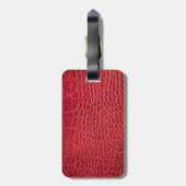Faux rood alligatorleder bagagelabel (Achterkant verticaal)