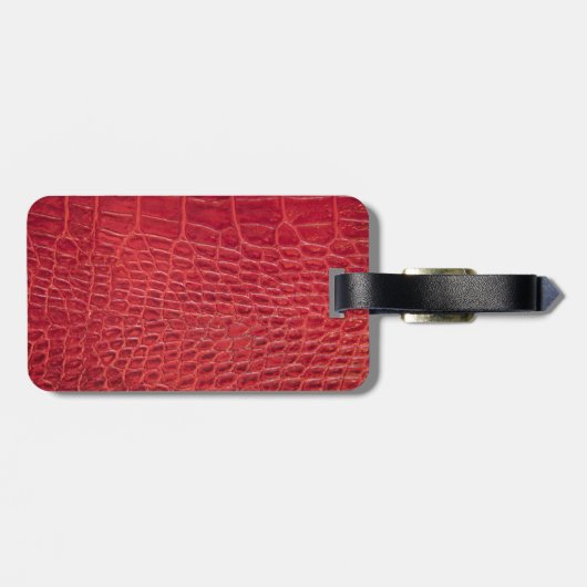 Faux rood alligatorleder bagagelabel (Achterkant horizontaal)