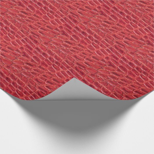 Faux rood alligatorleder cadeaupapier (Hoek)