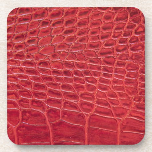 Faux rood alligatorleder drankjes onderzetter (Voorkant)