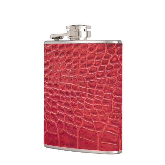 Faux rood alligatorleder heupfles (Links)