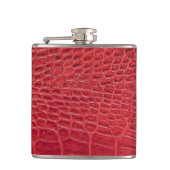 Faux rood alligatorleder heupfles (Voorkant)