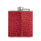 Faux rood alligatorleder heupfles (Achterkant)