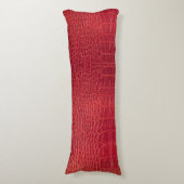 Faux rood alligatorleder lichaamskussen (Voorkant Verticaal)