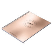 Faux Roos Gold aangepaste Logo Business Business B Notitieboek (Linkerzijde)