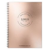 Faux Roos Gold aangepaste Logo Business Business B Notitieboek (Voorkant)