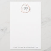 Faux Roos Gold Abstract Logo Briefpapier (Voorkant)