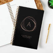 Faux Roos Gold Abstract Monogram Planner