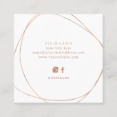 Faux Roos Gold Abstracte Cirkel | wit Vierkante Visitekaartje (Achterkant)