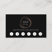 Faux Roos Gold Abstracte Logo Loyalty Kaarten (Voorkant)