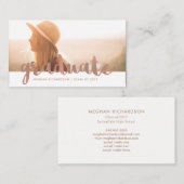 Faux Roos Gold Afstuderen Foto-kaart Contactkaartje (Voorkant / Achterkant)