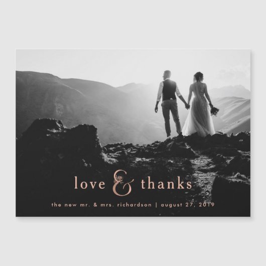 Faux Roos Gold Ampersand | Foto bedankt (Voorkant)