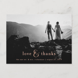 Faux Roos Gold Ampersand   Foto bedankt Briefkaart