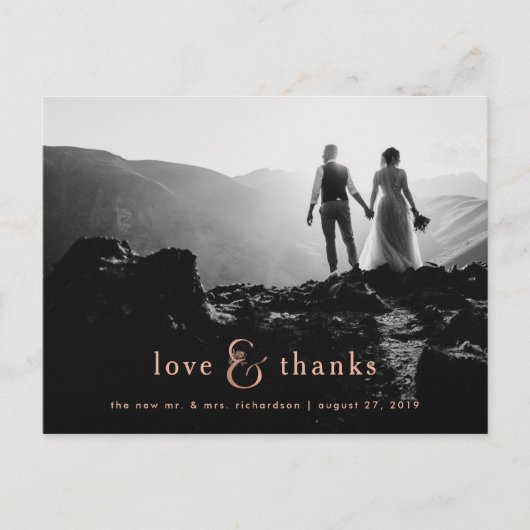 Faux Roos Gold Ampersand | Foto Dank je wel Briefkaart (Voorkant)