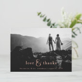 Faux Roos Gold Ampersand | Vier foto-dank Bedankkaart (Staand voorkant)