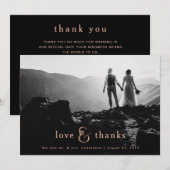 Faux Roos Gold Ampersand | Vier foto-dank Bedankkaart (Voorkant / Achterkant)