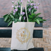 Faux Roos Gold Bride Heart Personalized Weddenscha Tote Bag