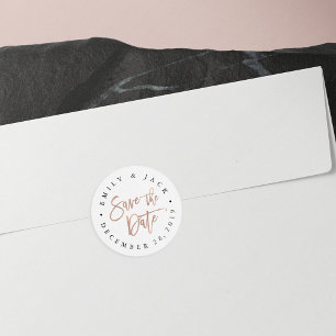 Faux Roos Gold Brush Verzegd sparen de Datum Ronde Sticker