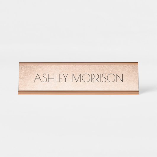 Faux Roos Gold Bureau Naambordje (Voorkant)