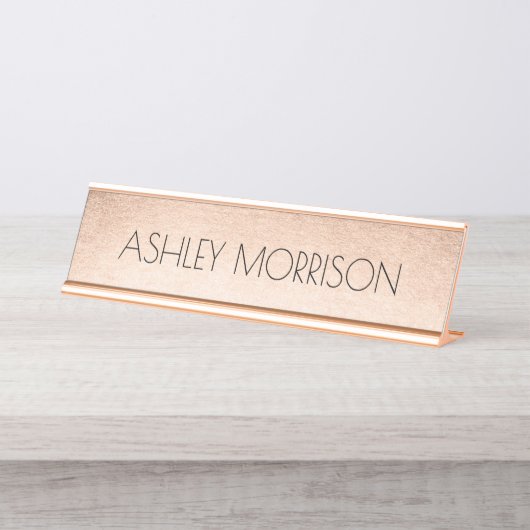 Faux Roos Gold Bureau Naambordje (Voorkant)