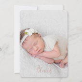 Faux Roos Gold Calligraphy Christening Invitation Kaart (Achterkant)