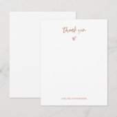 Faux Roos Gold | Casual script en hartelijke dank Notitiekaartje (Voorkant / Achterkant)