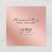 Faux Roos Gold Circle Monogram Vierkante Visitekaartje (Achterkant)